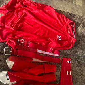 Under Armour , Red baseball / softball bundle Adult Small